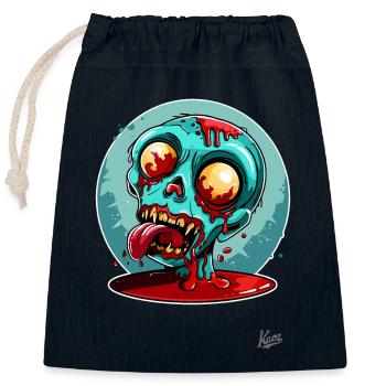 Faules Zombie Ketchup Gesicht - Verschließbarer Geschenkbeutel aus Baumwolle (25x30cm) - Navy - Vorne