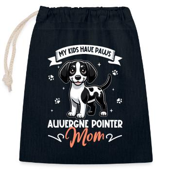 Braque d'Auvergne Mama - Closable cotton gift bag (25x30cm) - navy - Front