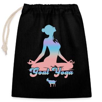 Ziegen-Yoga-Meditation - Verschließbarer Geschenkbeutel aus Baumwolle (25x30cm) - Schwarz - Vorne