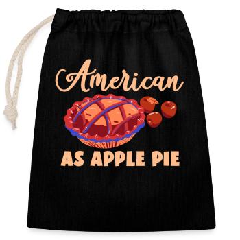Graphique américain en tant que tarte aux pommes en rouge et vert - Sac cadeau en coton avec cordon (25 x 30 cm) - noir - Devant