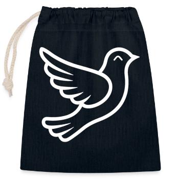 Taube - Verschließbarer Geschenkbeutel aus Baumwolle (25x30cm) - Navy - Vorne