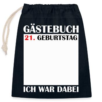 21e anniversaire femmes 21 ans hommes cadeau - Sac cadeau en coton avec cordon (25 x 30 cm) - bleu marine - Devant
