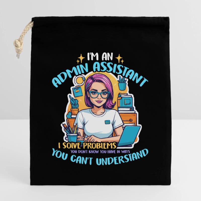 I'm An Admin Assistant I Solve Problems Secretary Closable cotton gift bag (25x30cm)