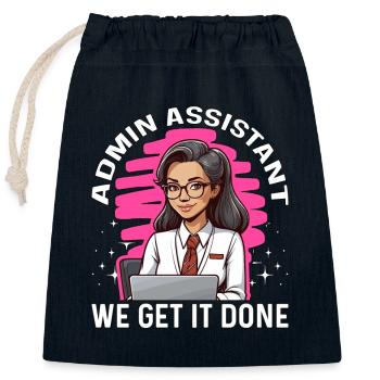 Admin Assistant We Get It Done Administrative - Verschließbarer Geschenkbeutel aus Baumwolle (25x30cm) - Navy - Vorne