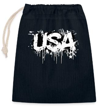 United States Graffiti American Independence Day - Closable cotton gift bag (25x30cm) - navy - Front