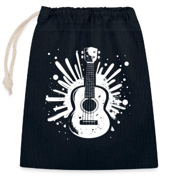 Ukulele Street Art - Closable cotton gift bag (25x30cm) - navy - Front