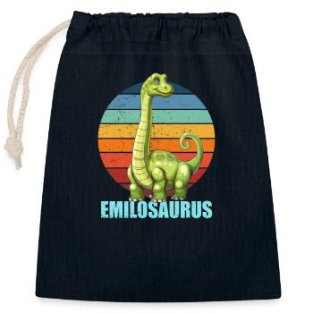 Emilosaurus Geschenk für Emil - Verschließbarer Geschenkbeutel aus Baumwolle (25x30cm) - Navy - Vorne