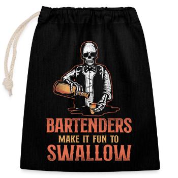 Bartender Mixologist Bartenders - Verschließbarer Geschenkbeutel aus Baumwolle (25x30cm) - Schwarz - Vorne