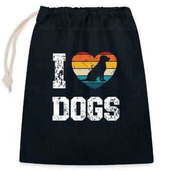 I love dogs - Verschließbarer Geschenkbeutel aus Baumwolle (25x30cm) - Navy - Vorne