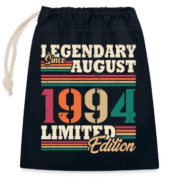 Vintage 1994 Août Cadeau Anniversaire Rétro - Sac cadeau en coton avec cordon (25 x 30 cm) - bleu marine - Devant