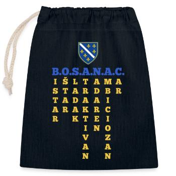 Bosnia Flag Bosna Shirt – Perfect Bosnian - Closable cotton gift bag (25x30cm) - navy - Front