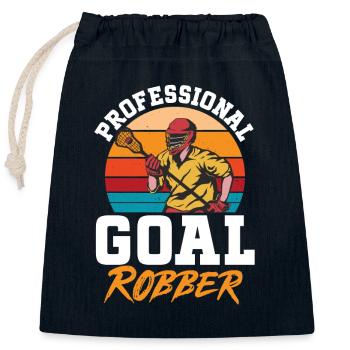 Lacrosse Torwart Lustiges Lacrosse - Verschließbarer Geschenkbeutel aus Baumwolle (25x30cm) - Navy - Vorne