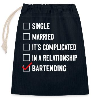 Bartender Mixologist Single - Verschließbarer Geschenkbeutel aus Baumwolle (25x30cm) - Navy - Vorne