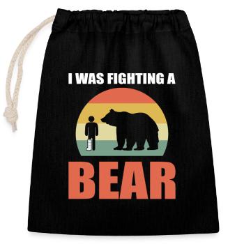 Broken leg - Closable cotton gift bag (25x30cm) - black - Front