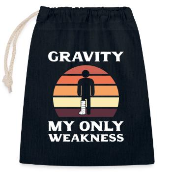 Broken leg - Closable cotton gift bag (25x30cm) - navy - Front