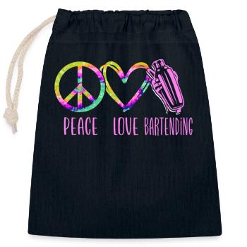 Bartender Mixologist Tie Dye Peace - Closable cotton gift bag (25x30cm) - navy - Front