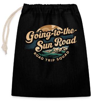 Aller au soleil Road Trip Squad Adventure - Sac cadeau en coton avec cordon (25 x 30 cm) - noir - Devant