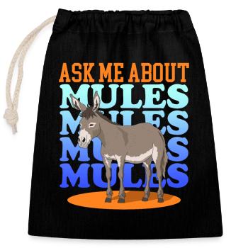 Mule Mule Mule Mules Mules Gift - Closable cotton gift bag (25x30cm) - black - Front