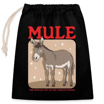 Mule mule mule mule mule gift - Closable cotton gift bag (25x30cm) - black - Front