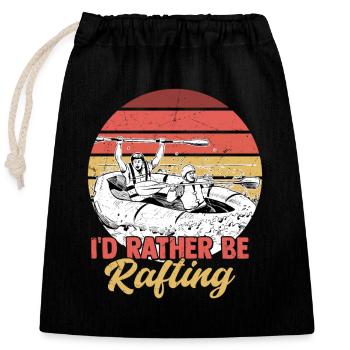 I'd Rather Be Rafting Paddling - Closable cotton gift bag (25x30cm) - black - Front