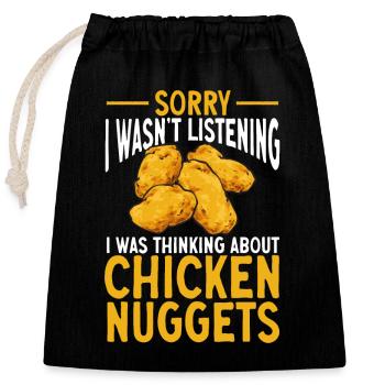 Chicken Nugget Lover Chicken Nuggets - Closable cotton gift bag (25x30cm) - black - Front