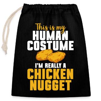 Chicken Nugget Lover Chicken Nuggets - Closable cotton gift bag (25x30cm) - black - Front