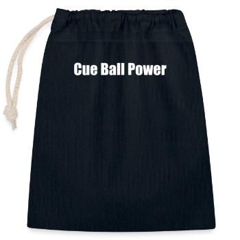 Billiards - Cue Ball Power - Closable cotton gift bag (25x30cm) - navy - Front