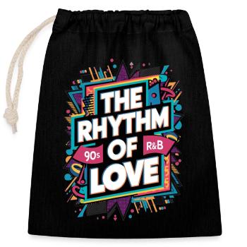 Le rythme de l’amour R&B des années 90 - Sac cadeau en coton avec cordon (25 x 30 cm) - noir - Devant