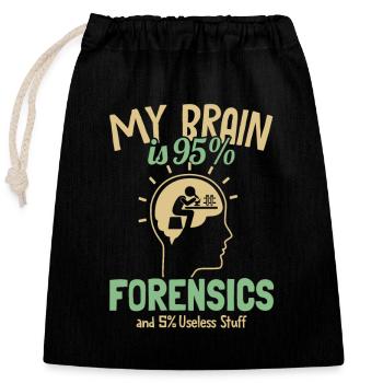 Mon cerveau est composé à 95% de médecine légale Psychologie Médecine légale - Sac cadeau en coton avec cordon (25 x 30 cm) - noir - Devant