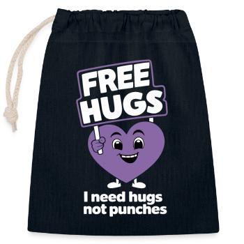 Raising awareness of domestic violence - Closable cotton gift bag (25x30cm) - navy - Front