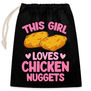 Chicken Nugget Lover Chicken Nuggets - Closable cotton gift bag (25x30cm) - black - Front
