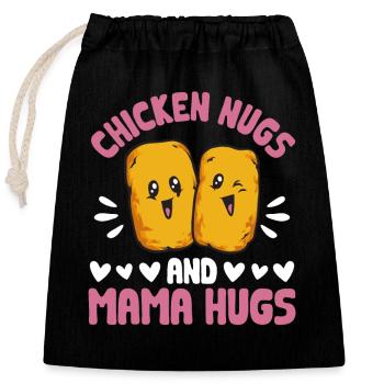 Chicken Nugget Lover Chicken Nuggets - Closable cotton gift bag (25x30cm) - black - Front