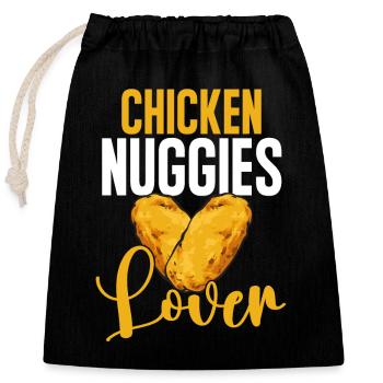 Chicken Nugget Lover Chicken Nuggets - Closable cotton gift bag (25x30cm) - black - Front