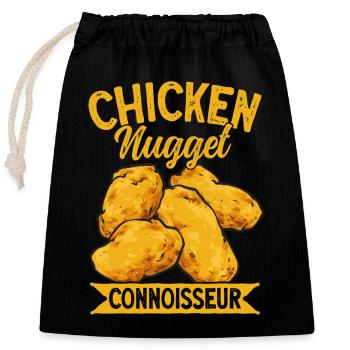 Chicken Nugget Lover Chicken Nuggets - Closable cotton gift bag (25x30cm) - black - Front