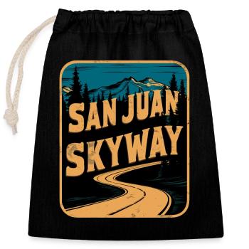 San Juan Skyway Scenic Mountain Road Trip - Closable cotton gift bag (25x30cm) - black - Front
