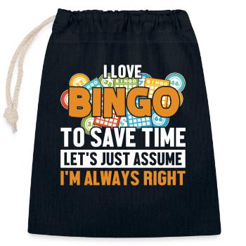 Bingo Nehmen wir an, ich habe Recht Anrufer Daubers Bingo - Verschließbarer Geschenkbeutel aus Baumwolle (25x30cm) - Navy - Vorne