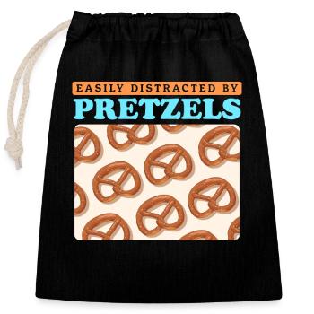 Brezel Brezeln Brezelliebhaber Geschenk - Verschließbarer Geschenkbeutel aus Baumwolle (25x30cm) - Schwarz - Vorne
