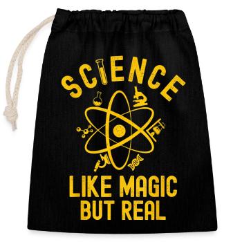 La science comme de la magie mais un vrai professeur de sciences drôle - Sac cadeau en coton avec cordon (25 x 30 cm) - noir - Devant