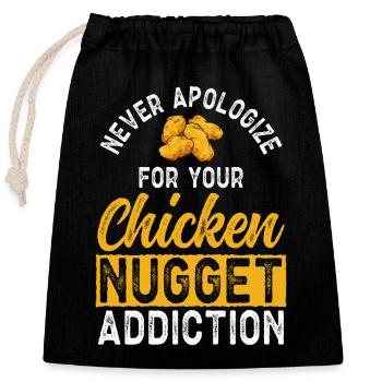 Chicken Nugget Lover Chicken Nuggets - Closable cotton gift bag (25x30cm) - black - Front