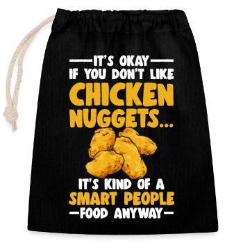 Chicken Nugget Lover Chicken Nuggets - Closable cotton gift bag (25x30cm) - black - Front