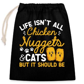 Chicken Nugget Lover Chicken Nuggets - Closable cotton gift bag (25x30cm) - black - Front