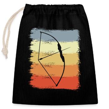 Vintage Bow and Arrow - Closable cotton gift bag (25x30cm) - black - Front