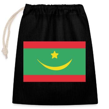 Flag of Mauritania - Closable cotton gift bag (25x30cm) - black - Front