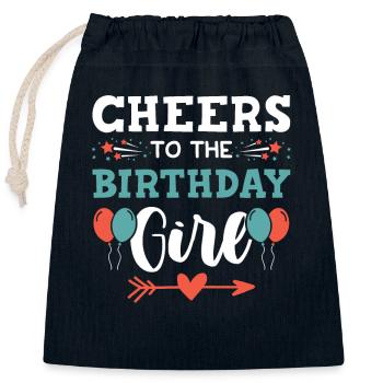 birthday girl - Verschließbarer Geschenkbeutel aus Baumwolle (25x30cm) - Navy - Vorne