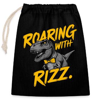 Rizzler Kultur Mit Dinosaurier Kunst Und T-Rex - Verschließbarer Geschenkbeutel aus Baumwolle (25x30cm) - Schwarz - Vorne
