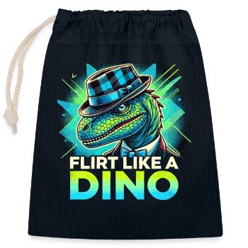 Rizzler Kultur Mit Dinosaurier Kunst Und T-Rex - Verschließbarer Geschenkbeutel aus Baumwolle (25x30cm) - Navy - Vorne