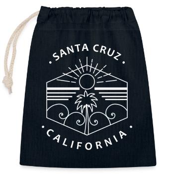Santa Cruz California shirt design - Closable cotton gift bag (25x30cm) - navy - Front
