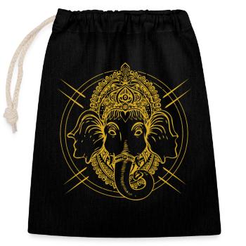 Thaïlande - Sac cadeau en coton avec cordon (25 x 30 cm) - noir - Devant