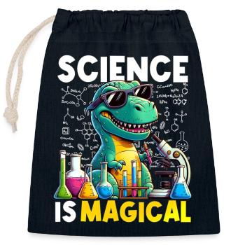 Science Is Magical Dinosaur T-rex Chemist Funny - Verschließbarer Geschenkbeutel aus Baumwolle (25x30cm) - Navy - Vorne