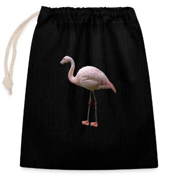 T-shirt flamant rose véritable - Cool Wading Bird Pun - Sac cadeau en coton avec cordon (25 x 30 cm) - noir - Devant